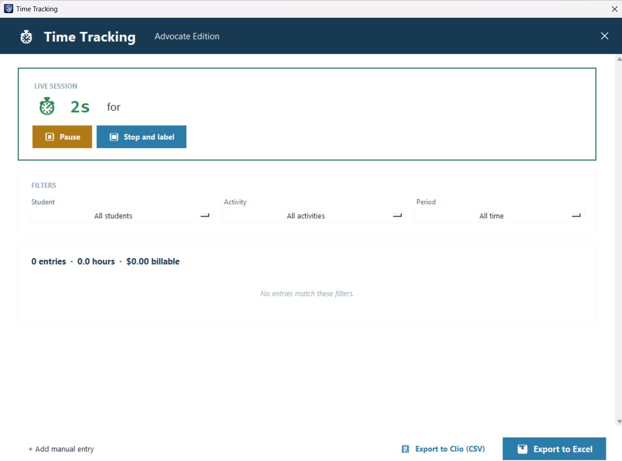 Advocate time tracking & billing